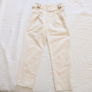 Sezane High Waisted Buckle Detail Jeans